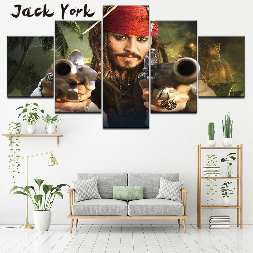 

Canvas Painting pirates of the Caribbean 5 Pieces Wall Art Painting Modular Wallpapers Poster Print for living room Home Decor