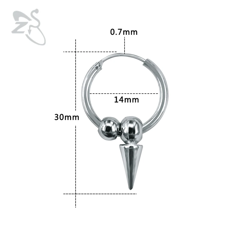 A Real piercing ZS Kpop, серьги-кольца, нержавеющая сталь, без пирсинга, Ушная Подвеска для женщин и мужчин, круглые длинные серьги с кисточками, Панк Круг, поддельные серьги - Окраска металла: A Real piercing