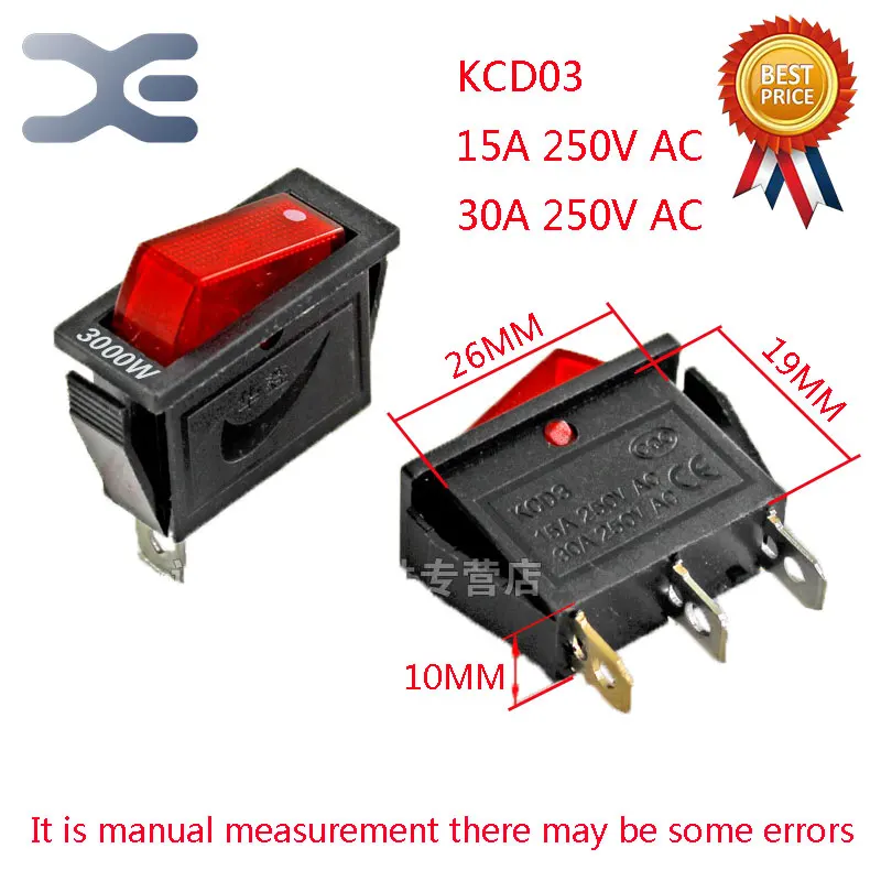 1 шт. 3000 Вт KCD3 15 А 30 250 дюйма детали для рисоварки 3-контактный разъем питания