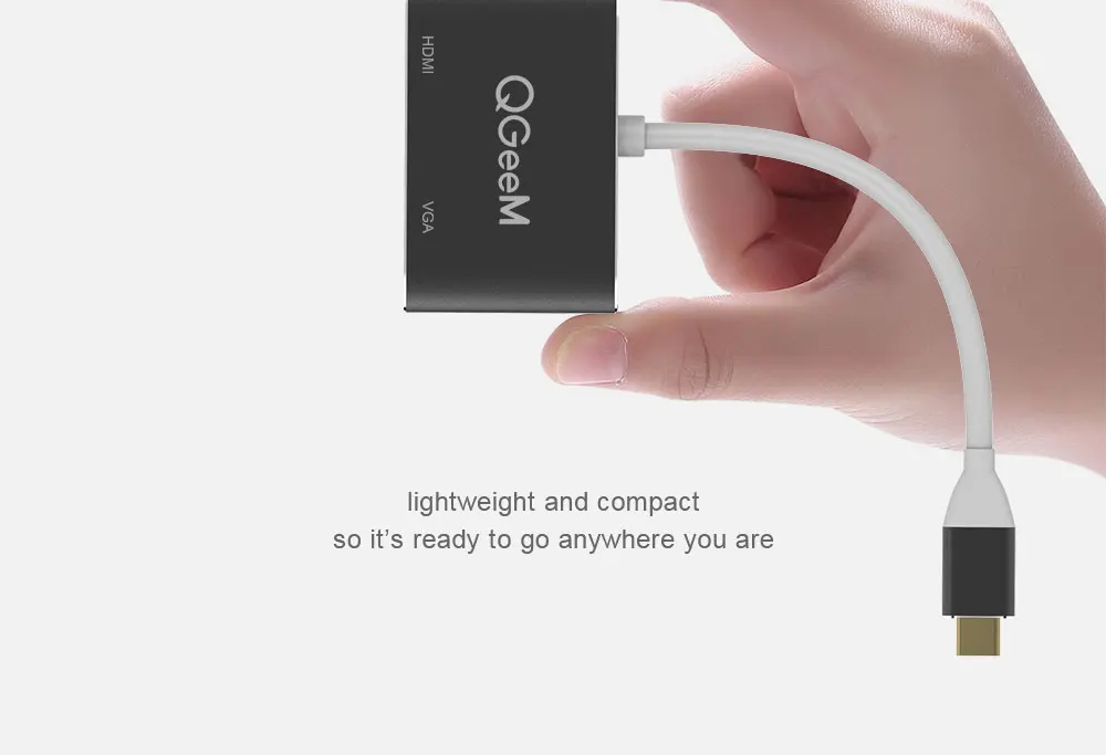QGeeM USB C адаптер HDMI VGA Тип usb с разъемами типа c и HDMI 4 K мужчин и женщин для MacBook Pro ChromeBook huawei P20 galaxy S9 USB C на HDMI