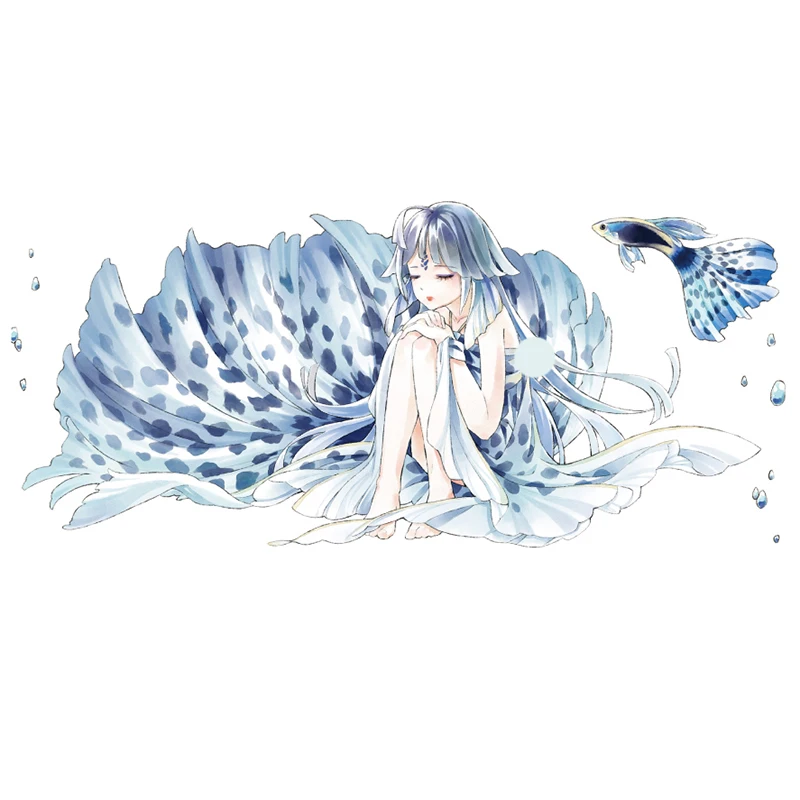 Специальные чернила 45 мм * 5 м вода Эльф Девушка/рыба лента для декорации Washi DIY