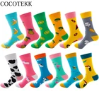 Новинка осенне-зимние женские осенне-зимние чесаные хлопчатобумажные Смешные Веселые женские единороги пчела Фламинго модные носки подарки