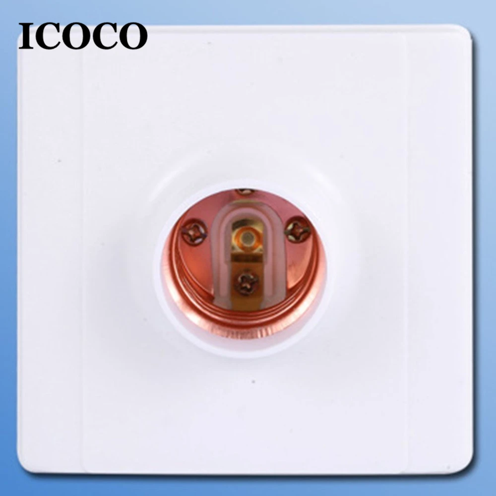 ICOCO E27 220В спиральная Лампа Белый порт квадратная/круглая лампа держатель