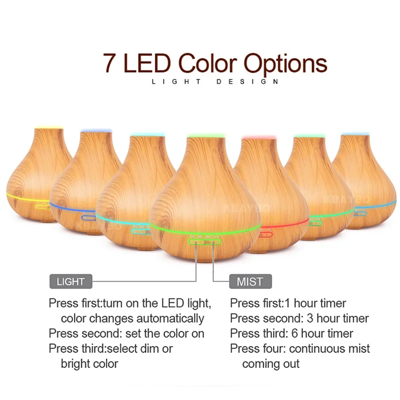 Ультразвуковой увлажнитель воздуха для ароматерапии 7 светодиодный 400