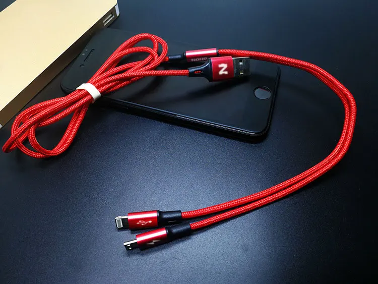 NOHON Micro 8-контактный usb-кабель типа C для iPhone 7, 6, 6S Plus, 5, 5S, iOS, 10, 9, 8, samsung, Android Phone, 2 в 1, usb-кабели для синхронизации данных