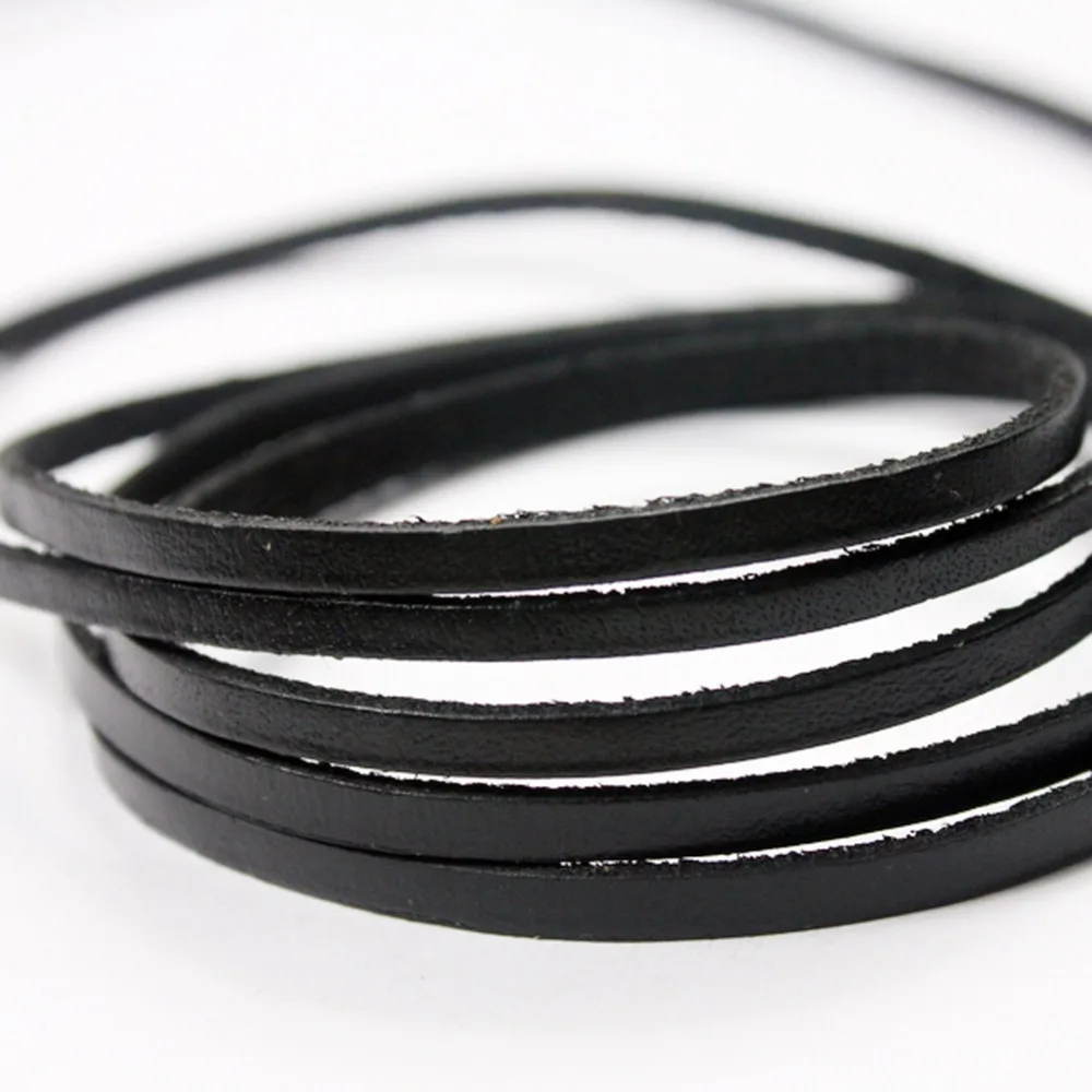 Полоса из натуральной кожи AaaZee с черным покрытием 2 ярда 3 мм х ширина мм|leather