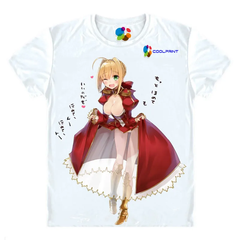 Аниме рубашка Coolprint Fate Stay Night футболки с коротким рукавом принтом саблей Нерон