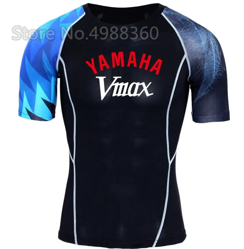 Летняя Новинка 2019 г. YAMAHA мотоцикл VMAX футболка ездить сжатия рубашки для мальчиков