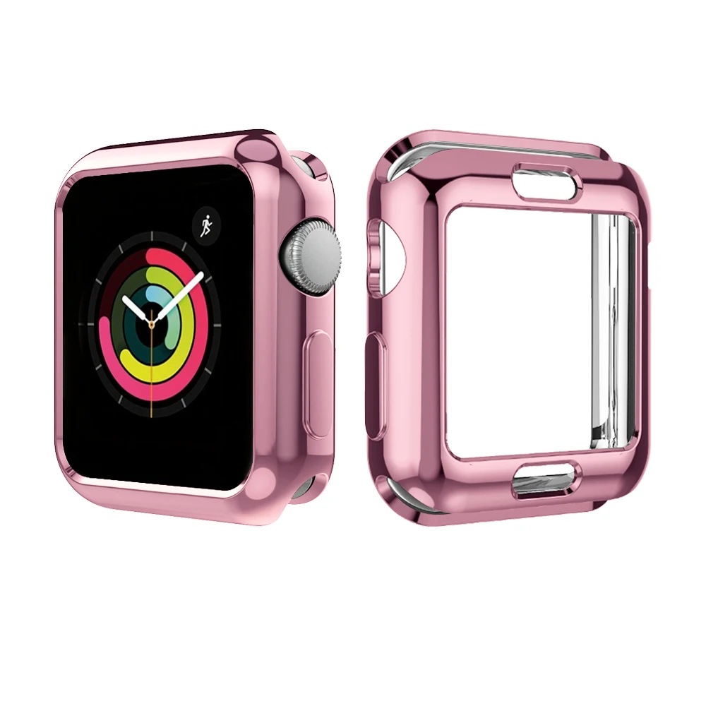 5 видов цветов Чехол из мягкого ТПУ с полной защитой для Apple Watch Series 3 2 1 38/42 мм