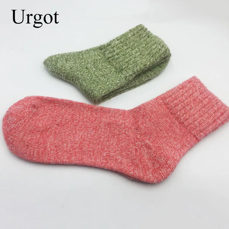 Urgot/5 пар женских шерстяных носков г. Новые милые носки в японском стиле для девочек осенне-зимние шерстяные плотные теплые носки Meias Calcetines
