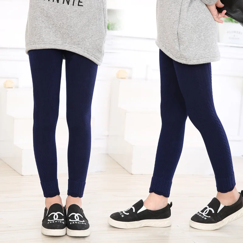Лидер продаж 2017 новые модные вязаные леггинсы для девочек осенне зимний наряд