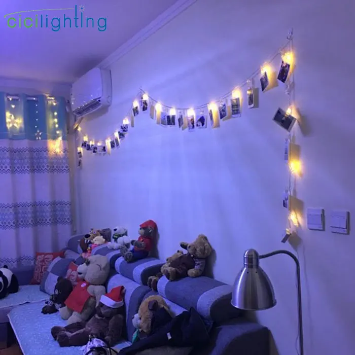 1 м, 2 м, 3 м, 4 м, 6 м, светодиодный светильник с зажимом для фото, гирлянда с батареей или USB DC 5 В, рождественское праздничное украшение для вечеринки, свадьбы, сказочные огни