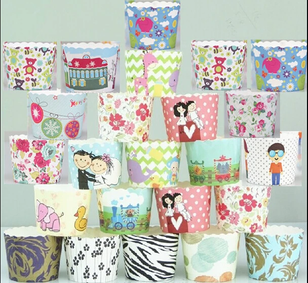 

Милое Рождественское украшение смешанных цветов, Формы для кексов, инструменты, бумажные мини-чашки для выпечки