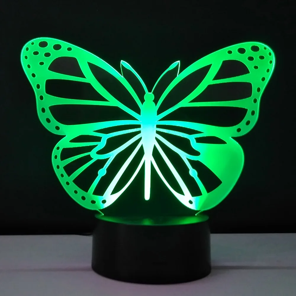 3D Lampara украшение бабочка светодиодные ночные светильники сенсорный выключатель