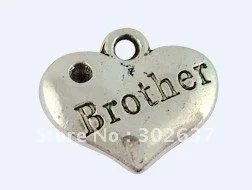 

Шармы в форме сердца BROTHER A17020, 60 шт., тибетский серебристый цвет