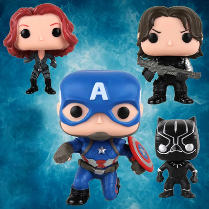 10 см Железный человек Капитан Америка 3 гражданская война Super Heroes фигурки Черная
