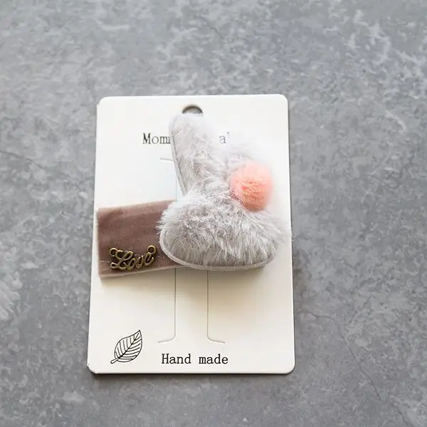 Rabbit-2 Детская зимняя шерсть вязание крючком цветок Звезда оснастки заколки пушистые звезды шпильки для волос с кроликами заколки шпильки для девочек HC108 - Цвет: Rabbit-2