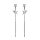 Серьги-гвоздики женские, длинные, с фианитами