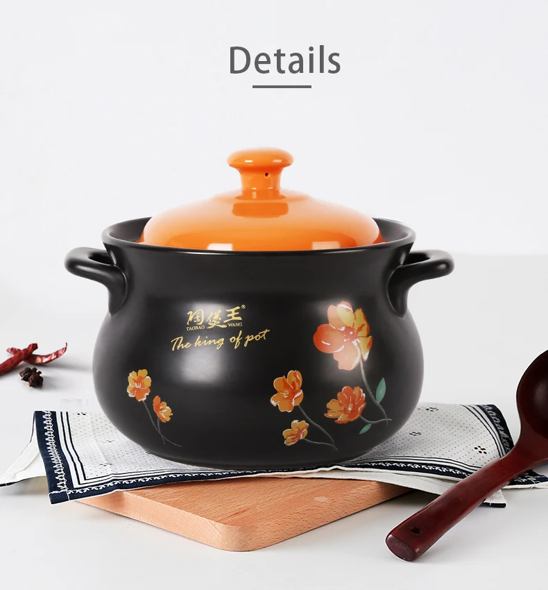 3л эмалированный керамический суп Pos цветная крышка кастрюля Cocotte Ceramique тушение керамический горшок для приготовления пищи