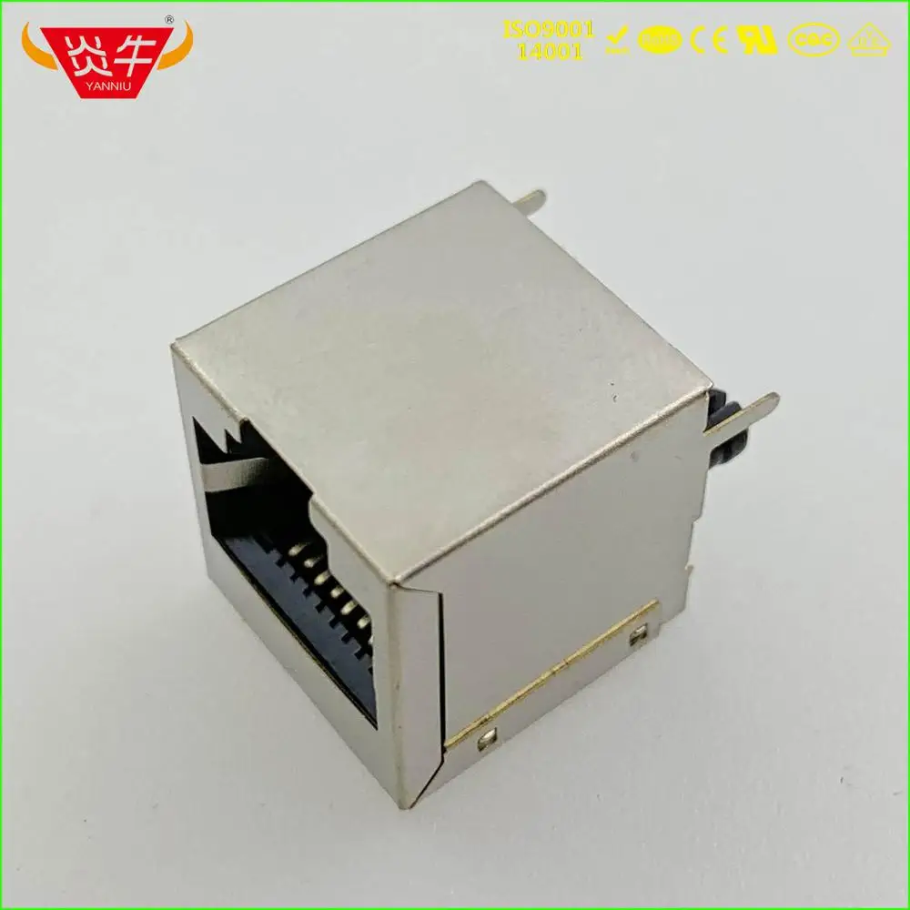 Прямая Сетевая розетка RJ45 8P8C кабельный интерфейс с кристаллами на головном