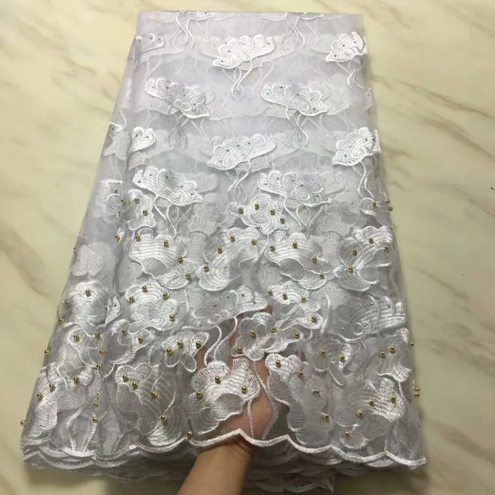 High-end luxury embroidery tulle high quality Nigeria French net lace Russian African fabric wedding evening dress 5 yards | Дом и сад