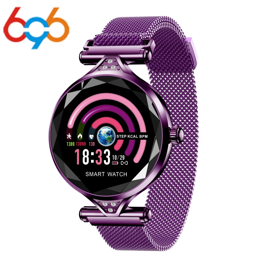 696 H1 Для женщин Мода Smart Браслет Heart Rate крови Давление умный Фитнес трекер