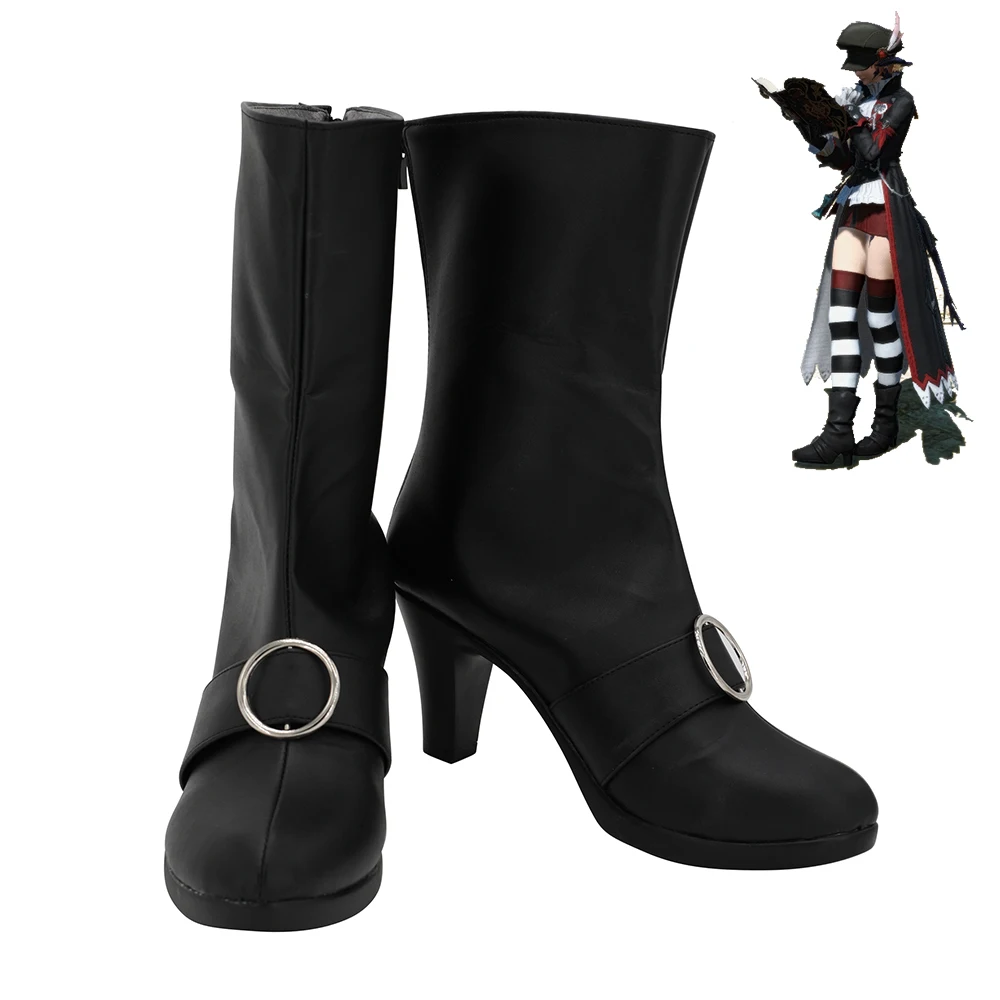 

Final Fantasy XIV FF14 BLACK MAGE Plague Bringer Cosplay Shoes Boots Ver 1