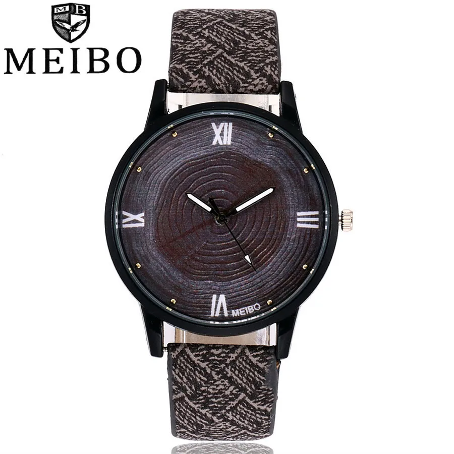 MEIBO новые модные деревянные часы для женщин и мужчин повседневные кварцевые часы кожаные деловые наручные часы Часы Relogio Feminino подарок