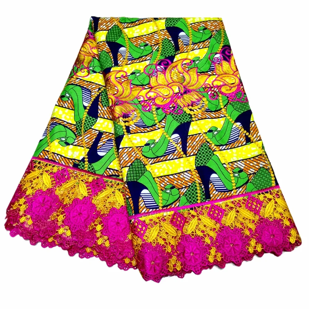 Нигерийский гипюр кружевная ткань новейший хлопок воск Анкары Смешанная вышивка