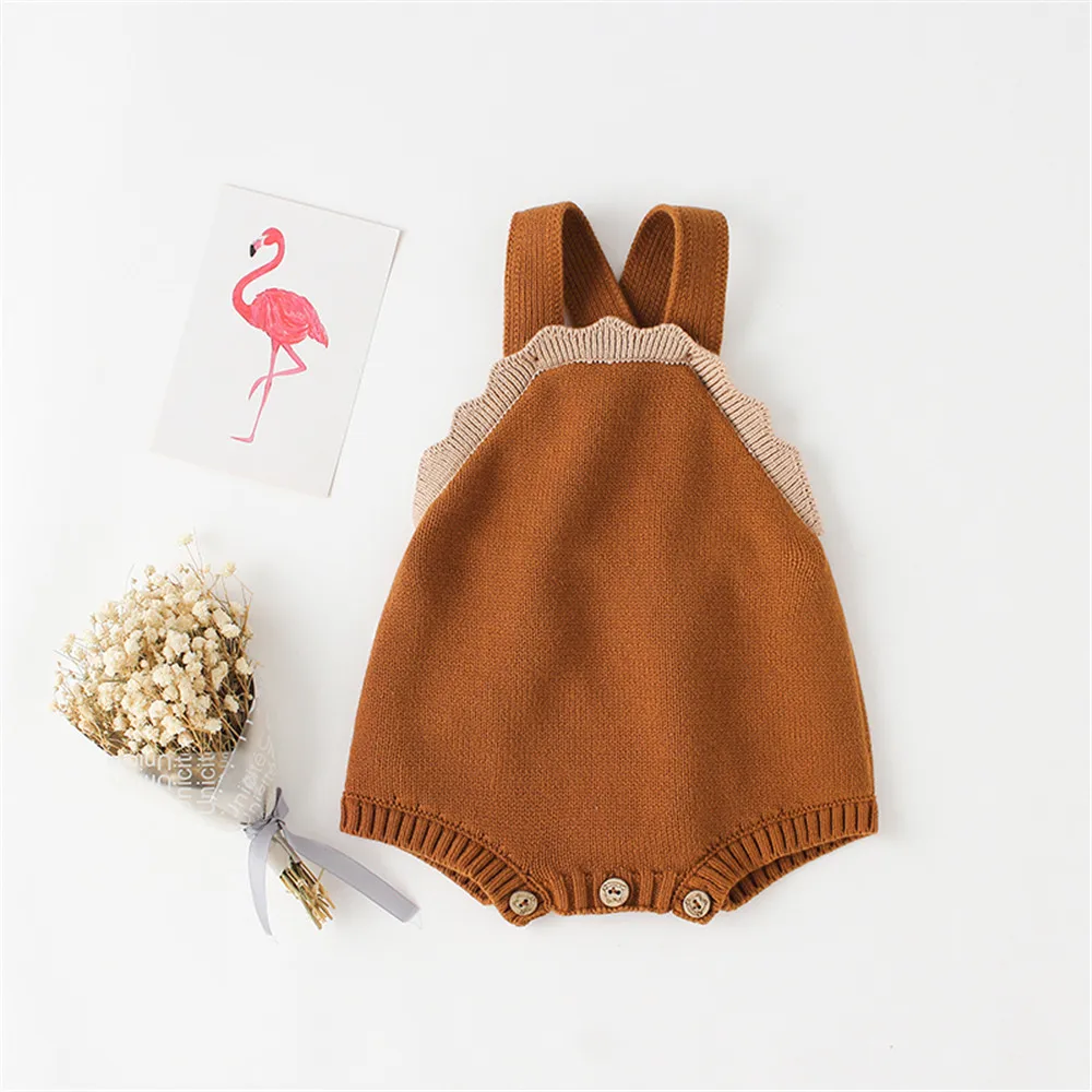 Knitted Baby Romper Sleeveless Newborn Clothes 100% Cotton Boy Girl Infant Jumpsuit For Overalls | Мать и ребенок