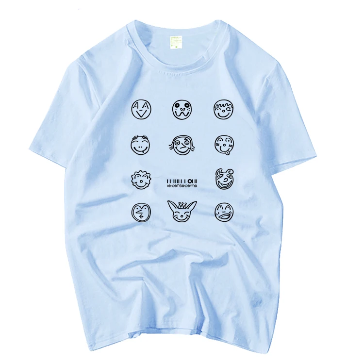 Летняя футболка с круглым вырезом kpop want one модная коротким рукавом