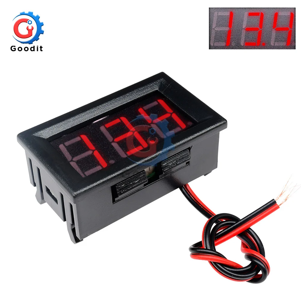DC 4.5V-30V Red DC 4,5 V-30 V Мини цифровой вольтметр Амперметр Панель Amp Вольт Напряжение ток метр тестер 0,5" синий и красный цвета двойной СВЕТОДИОДНЫЙ Дисплей - Цвет: DC 4.5V-30V Red