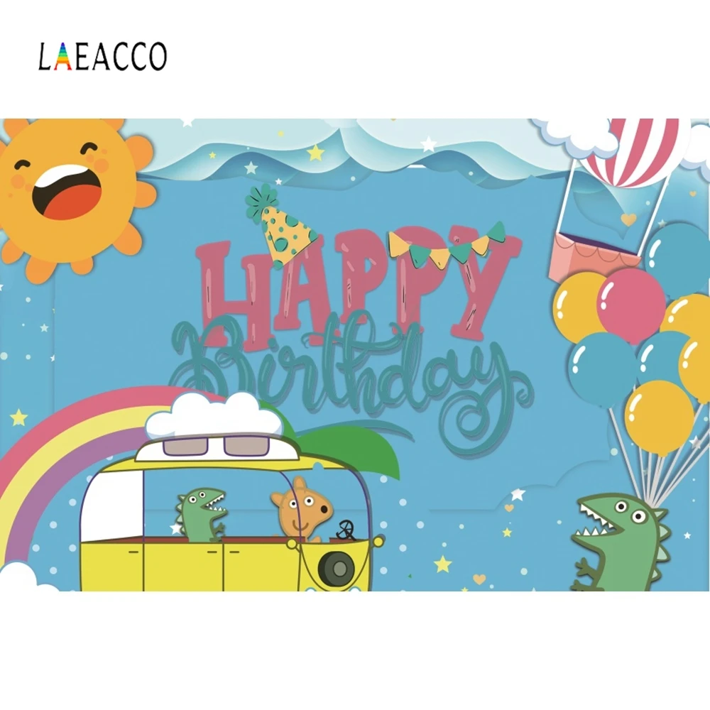 Laeacco детский фон для фотосъемки на день рождения с персонажами из мультфильмов