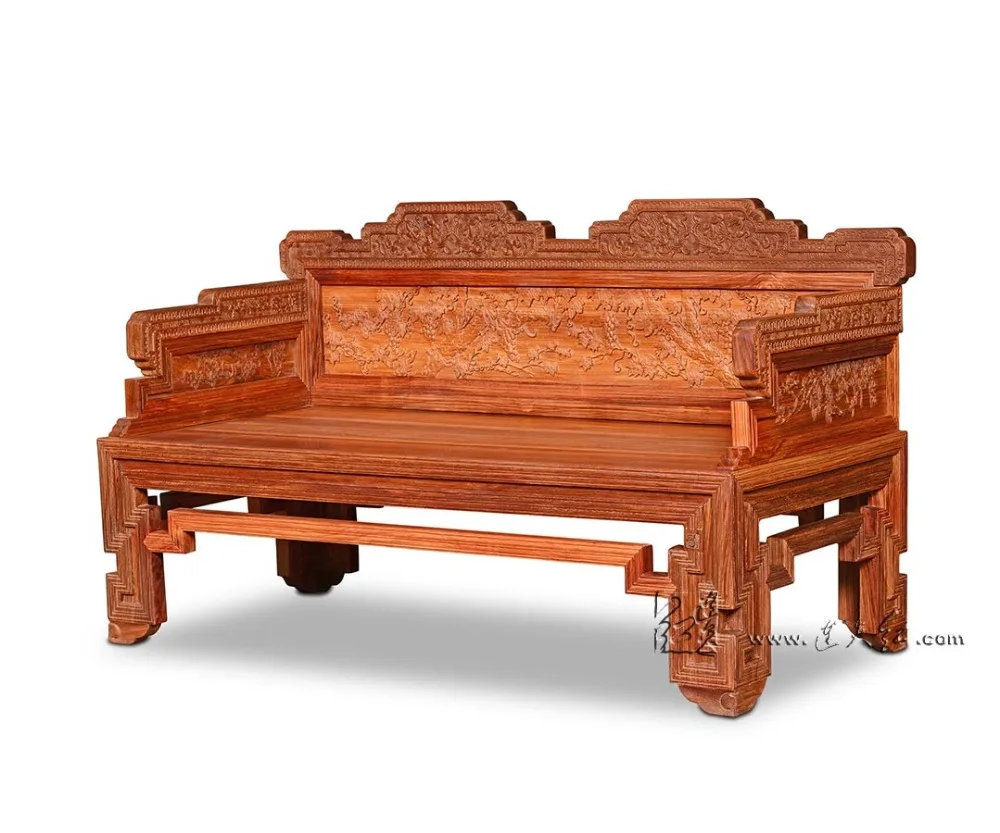 Новый китайский современный стиль палисандр шезлонг гостиная двухместный диван