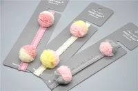 boutique 15pcs fashion cute tulle pom pom headbands solid small ball fairy soft hairbands princess photography drops headwear
