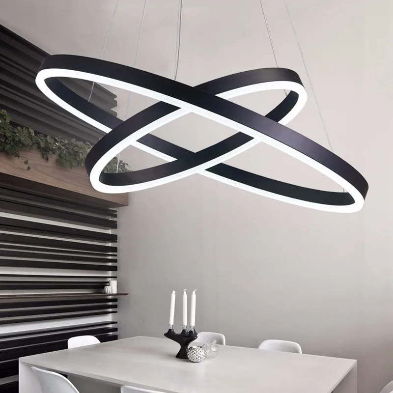 Белый/черный led открытый подвесные светильники для столовой спальня hanglamp