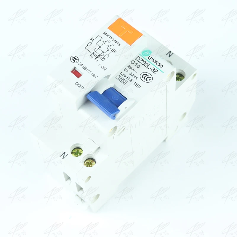 DZ30LE 32 1P + N 10A 16A 20A 25A 32A 230В 50/60 Гц выключатель остаточного тока с защитой от