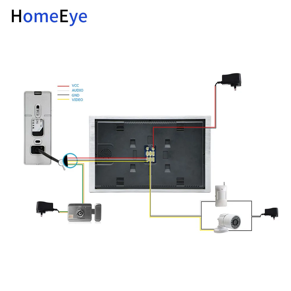Видеодомофон HomeEye 10 дюймов 1200 ТВЛ IP65|Видеодомофон| |
