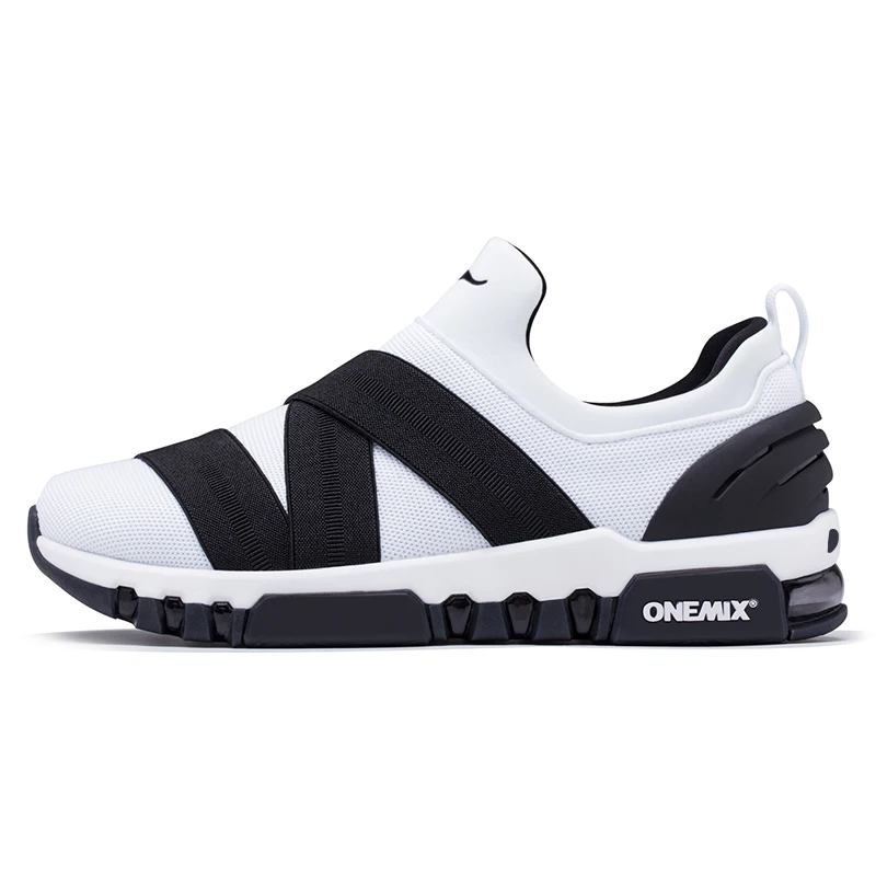 White Black ONEMIX спортивная обувь для мужчин светильник кроссовки для женщин универсальные дышащие кроссовки для уличного треккинга Прогулки кроссовки - Цвет: White Black