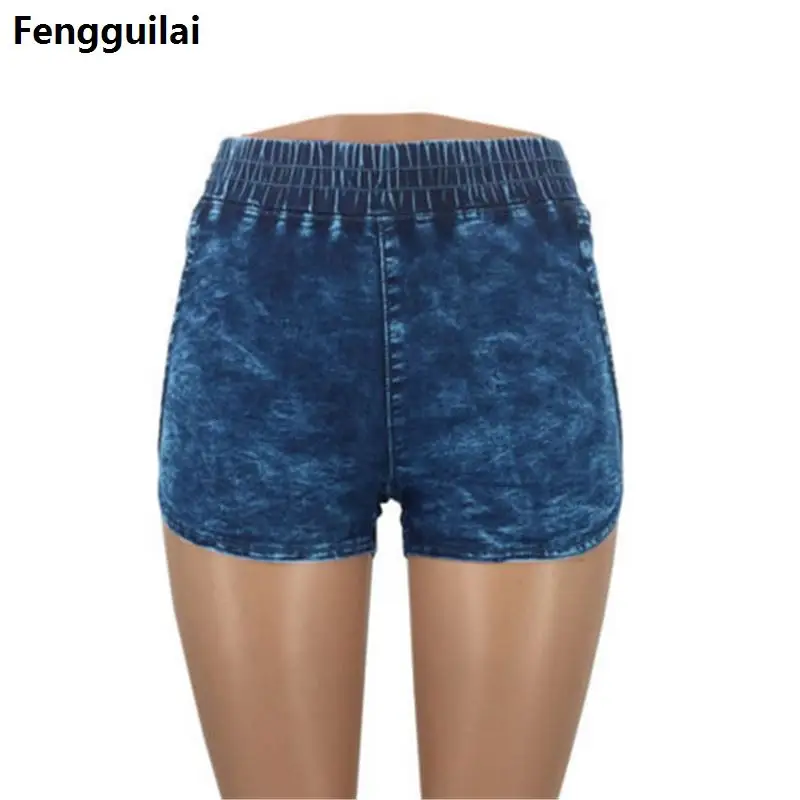 

High Waist Denim Shorts Female Short Jeans For Women Summer Ladies Shorts Solid Denim Shorts Plus Size S -Xxl