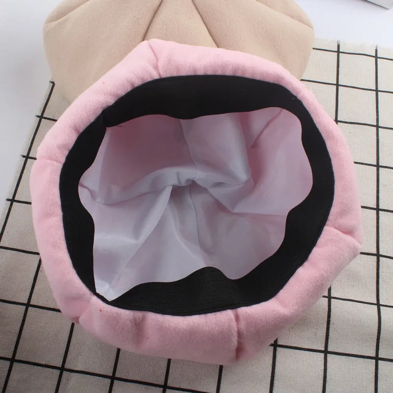 New Color Autumn Winter Beret Hat Caps Baby Toddler Kids Boys Girls Woolen Newsboy Artist Flat Cap Child rabbit ears pumpkin hat | Детская