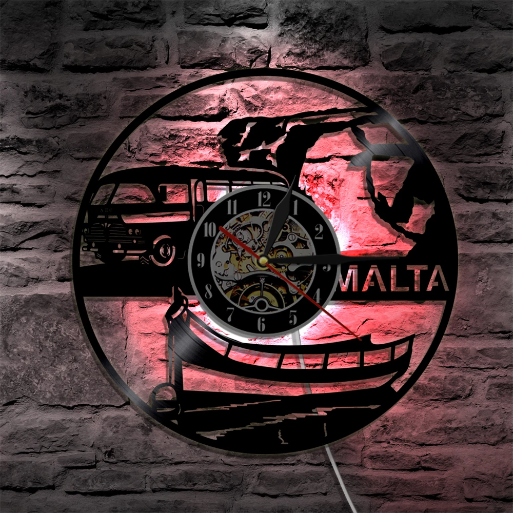  MALTA LED Vinyl Clock Lighting Color Change Wall Light Remote Controller Modern Backlight Cool Living Room Interior | Освещение