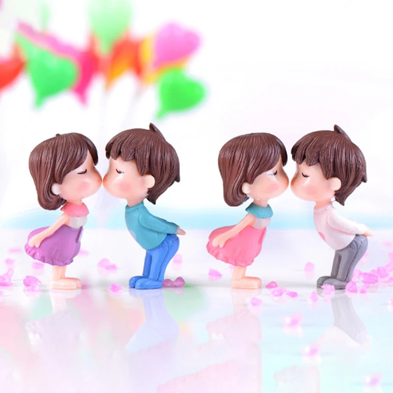 2 шт. фигурки влюбленных сказочные украшения для сада домашний декор миниатюрная