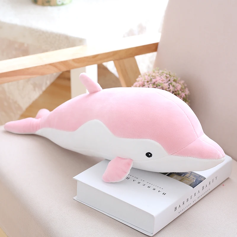 PUNIDAMAN Soft Dolphin Plush Toys Dolls Stuffed Down Cotton Animal Pillow Kawaii Office Nap Kids Toy Christmas Gift |