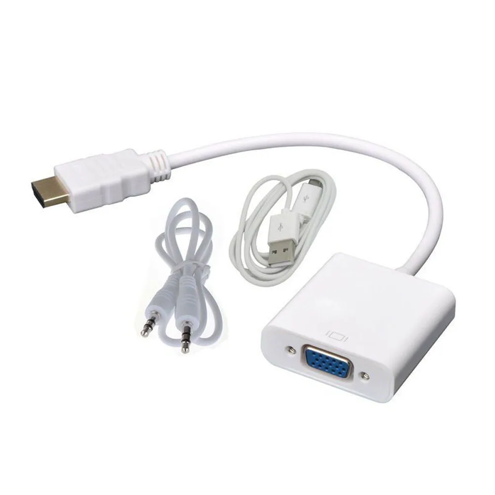 1080P HDMI в VGA адаптер конвертер с USB мощность 3 5 мм аудио кабель для HDTV PC ноутбук