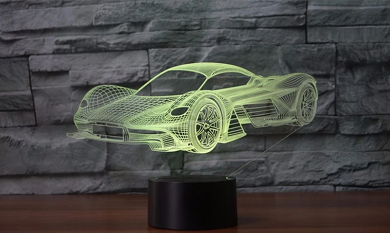 Новая Автомобильная 3D лампа красочная зарядка сенсорный светодиодный vision лампа подарок декоративная настольная лампа