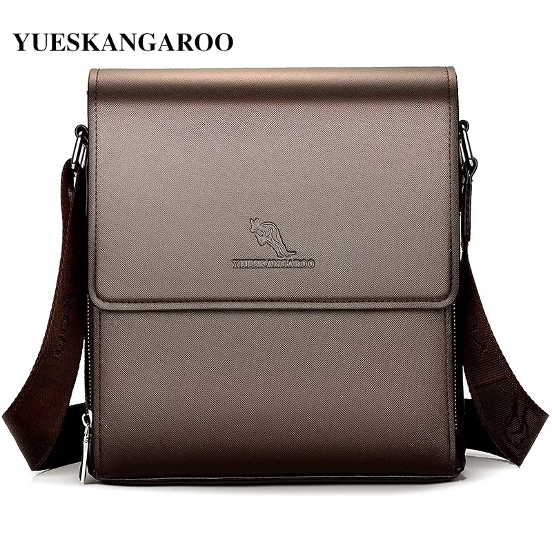 

YUESKANGAROO Luxury Brand Men Shoulder Bag Business Messenger Bag Male Casual Leather Sling Crossbody Bag Vintage Man Briefcase