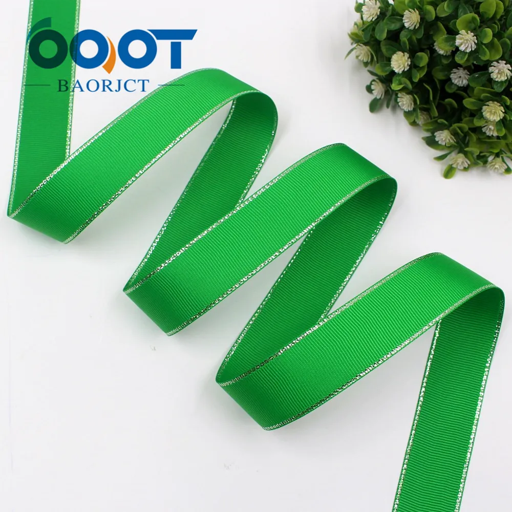 Двухсторонние ленты OOOT BAORJCT серебристые Двусторонние из grosgrain 25 мм 10 ярдов