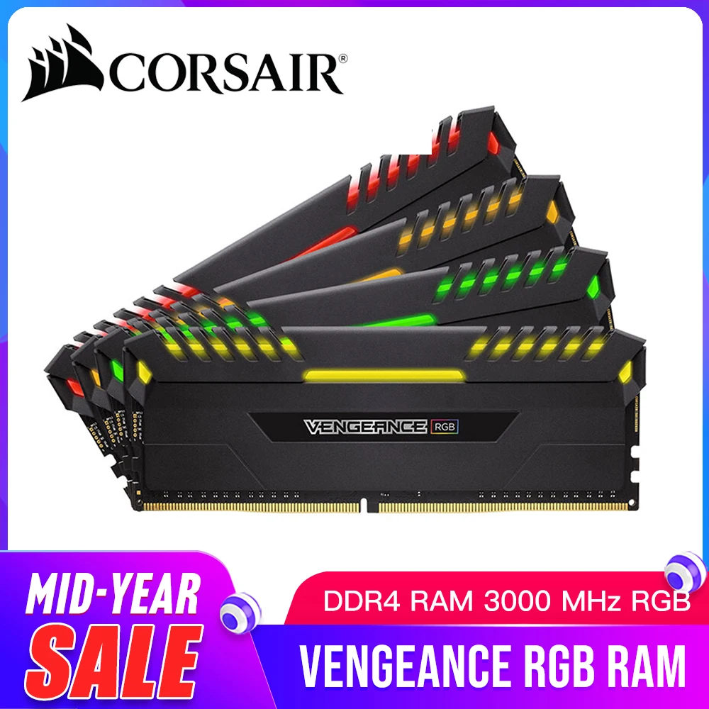 CORSAIR Vengeance RGB DDR4 Оперативная память 8 ГБ 3000 МГц DIMM C16 Desktop Memory 16 Гб оперативной памяти