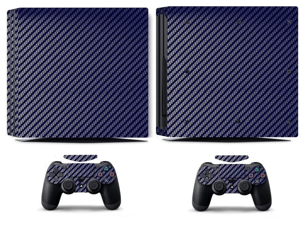 Наклейка из синего углеродного волокна для PS4 PRO наклейка Pro Sony PlayStation 4 и 2 шт.